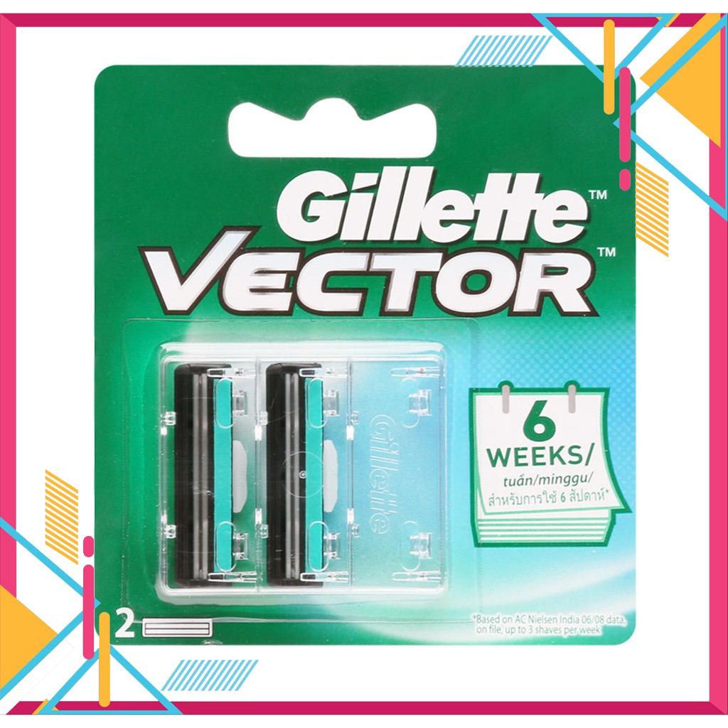 Bộ 2 lưỡi dao cạo râu gillette vector cực sắc bén