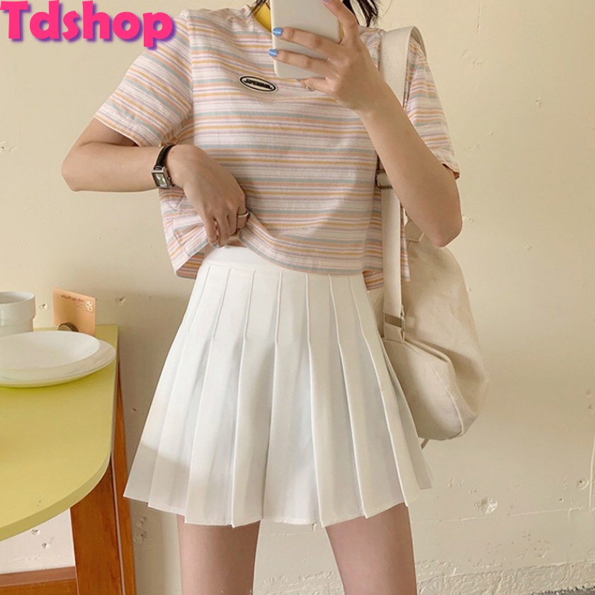 Chân Váy Xếp Ly Hàn Quốc Dáng Chữ A Bigsize Ulzzang Cạp Cao | Tdshopnt - V02