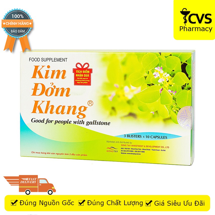 Kim Đởm Khang 30 viên uống hỗ trợ tan sỏi mật - cvspharmacy