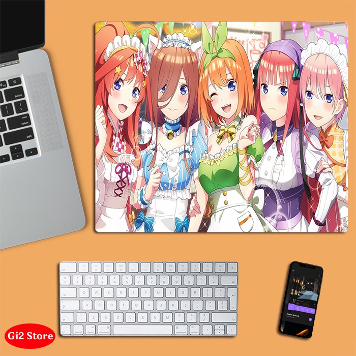 Lót chuột anime Gotoubun no Hanayome - Nhà Có 5 Nàng Dâu cỡ nhỏ size 20x24, in 3D đẹp siêu rẻ