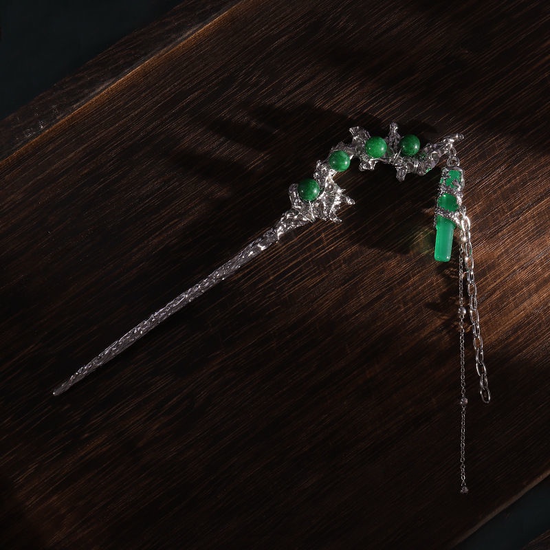 Trâm Cài Tóc Màu Bạc/Xanh Lá Phong Cách Cổ Điển Thời Trang Mùa Hè Xinh Xắn Cho Nữ