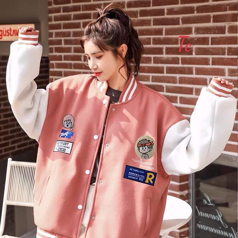 Áo bomber varsity nỉ bông WADO dành cho cả nam và nữ