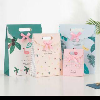 Sỉ các cỡ 10 túi đựng quà tặng có nơ vải miệng dán3