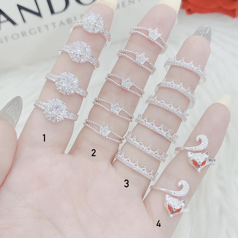 Nhẫn nữ bạc ta mẫu hot , sáng bóng , giá rẻ - Vàng Bạc Khải Khải
