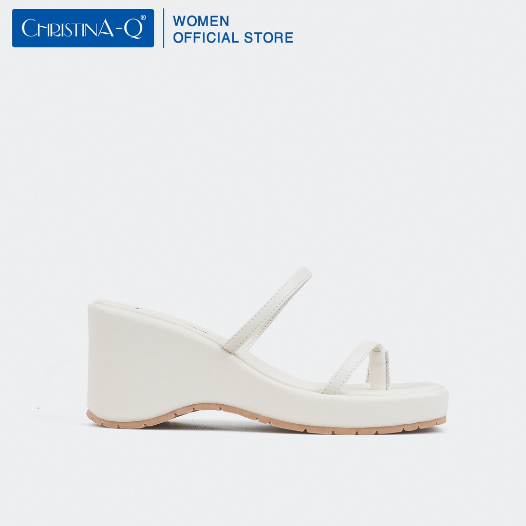 Guốc Nữ Đế Xuồng Xỏ Ngón Mũi Vuông ChristinA-Q GUX044