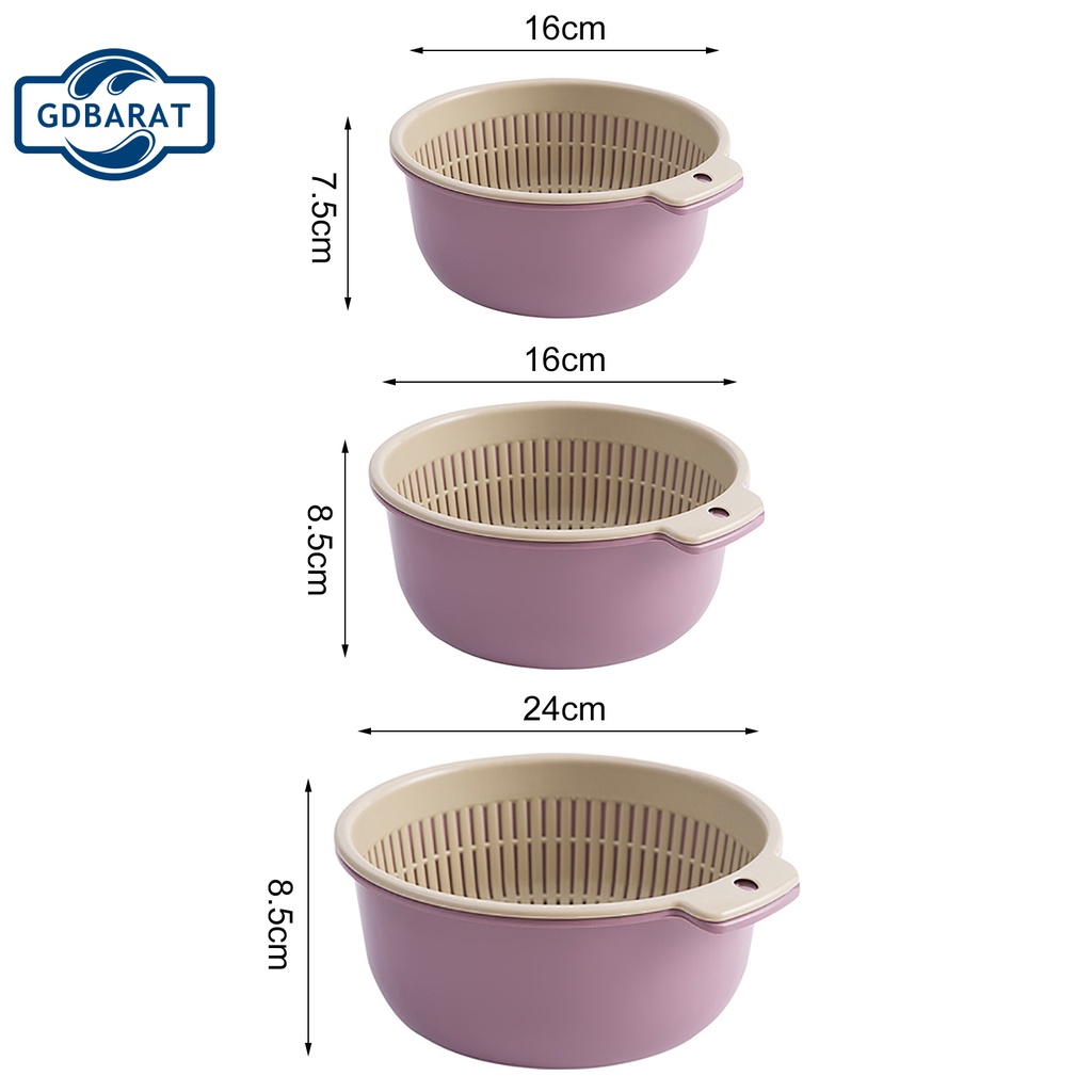 Rổ rửa rau củ quả 3 màu đa năng tiện dụng cho nhà bếp