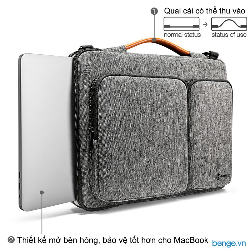 Túi đeo chống sốc dành cho MacBook Pro 16&quot; 2019 TOMTOC (USA) 360° Protective Shoulder Bags - A42-E02G