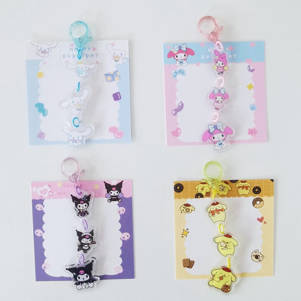 SANRIO Móc Khóa Hoạt Hình Kuromi Melody Cinnamoroll Đáng Yêu