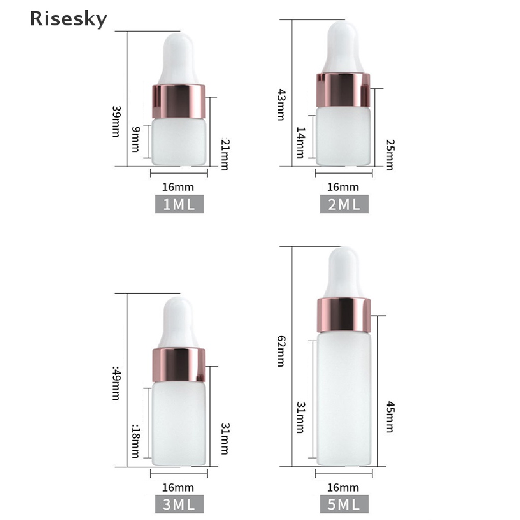 Bộ 5 Lọ Thủy Tinh Rỗng Đựng Tinh Dầu 1 / 2 / 3 / 5ml