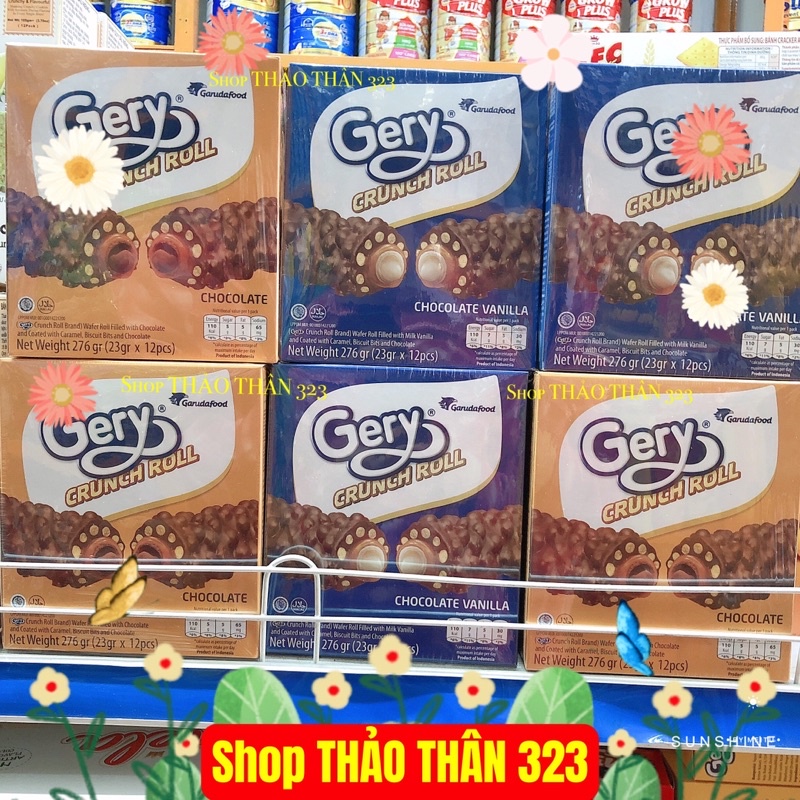 Date T03/2023- Bánh Gery Crunch Roll Cuốn Sôcôla Indonesia 🇮🇩 Hộp 288g