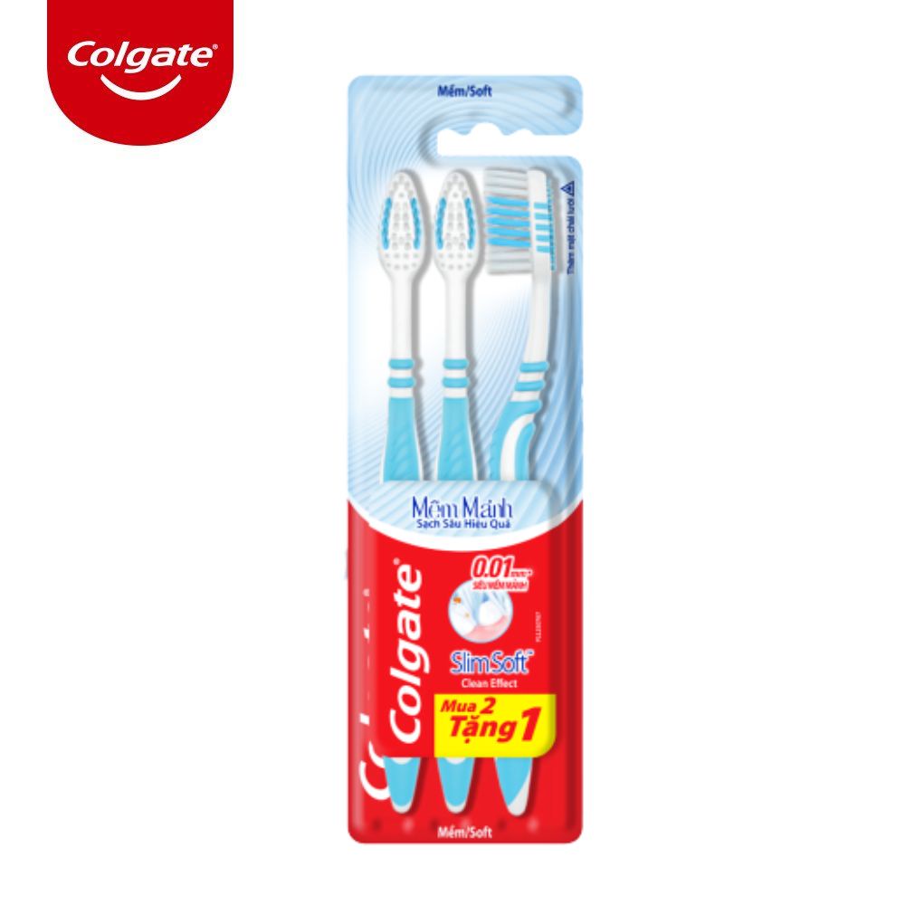 Bộ 3 bàn chải Colgate SlimSoft Deep Clean sạch sâu hiệu quả