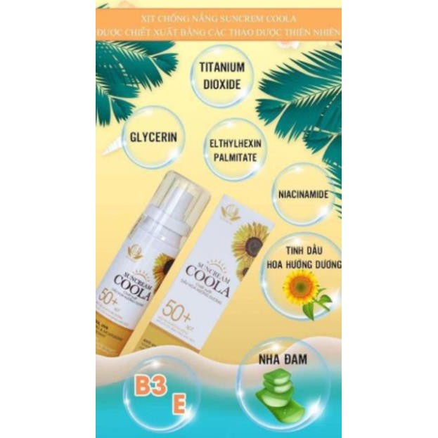 xịt chống nắg  suncream coola 60ml [hàng chuẩn] | BigBuy360 - bigbuy360.vn