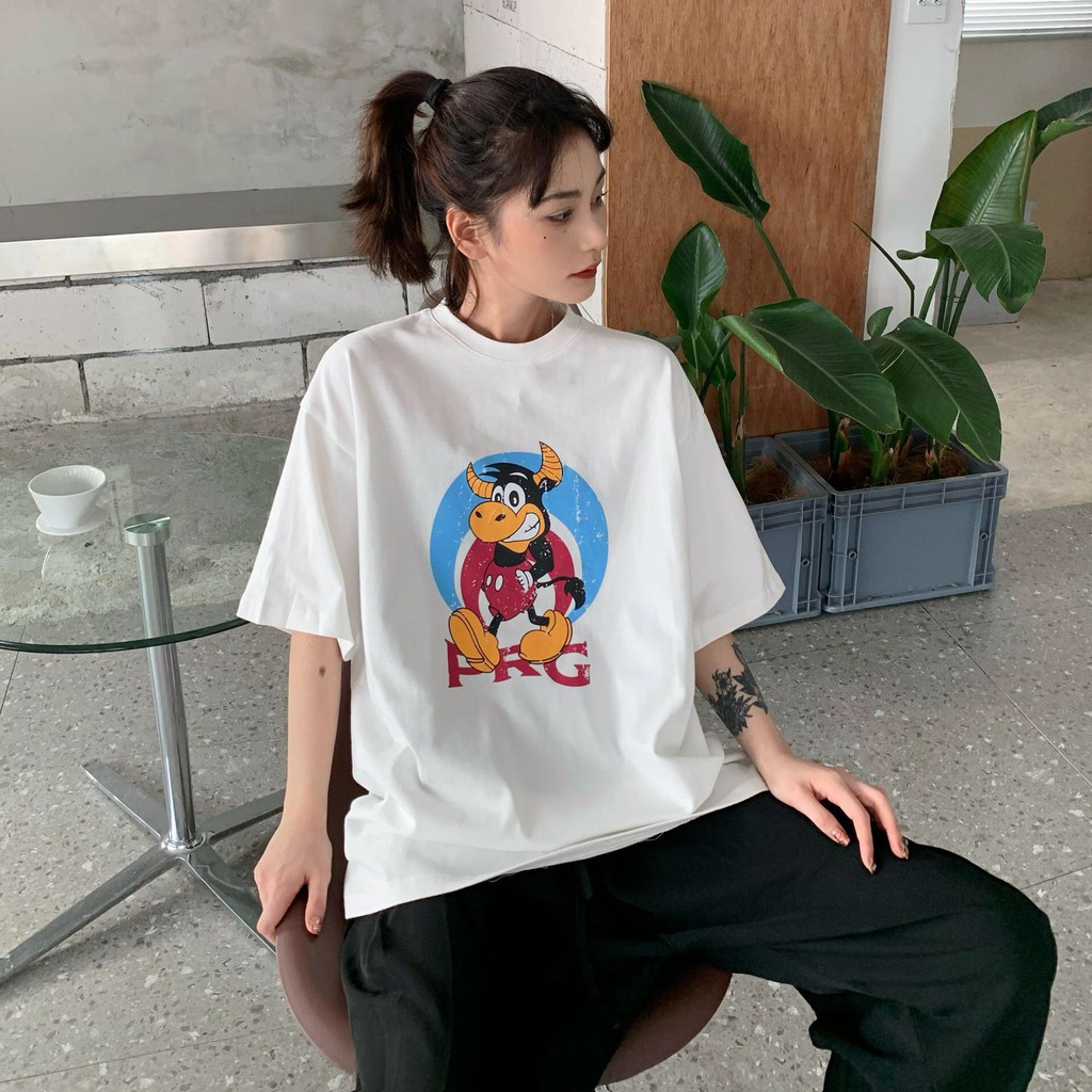 Áo thun form rộng in họa tiết chất cotton dày dặn Xonxen shop free size mã 79