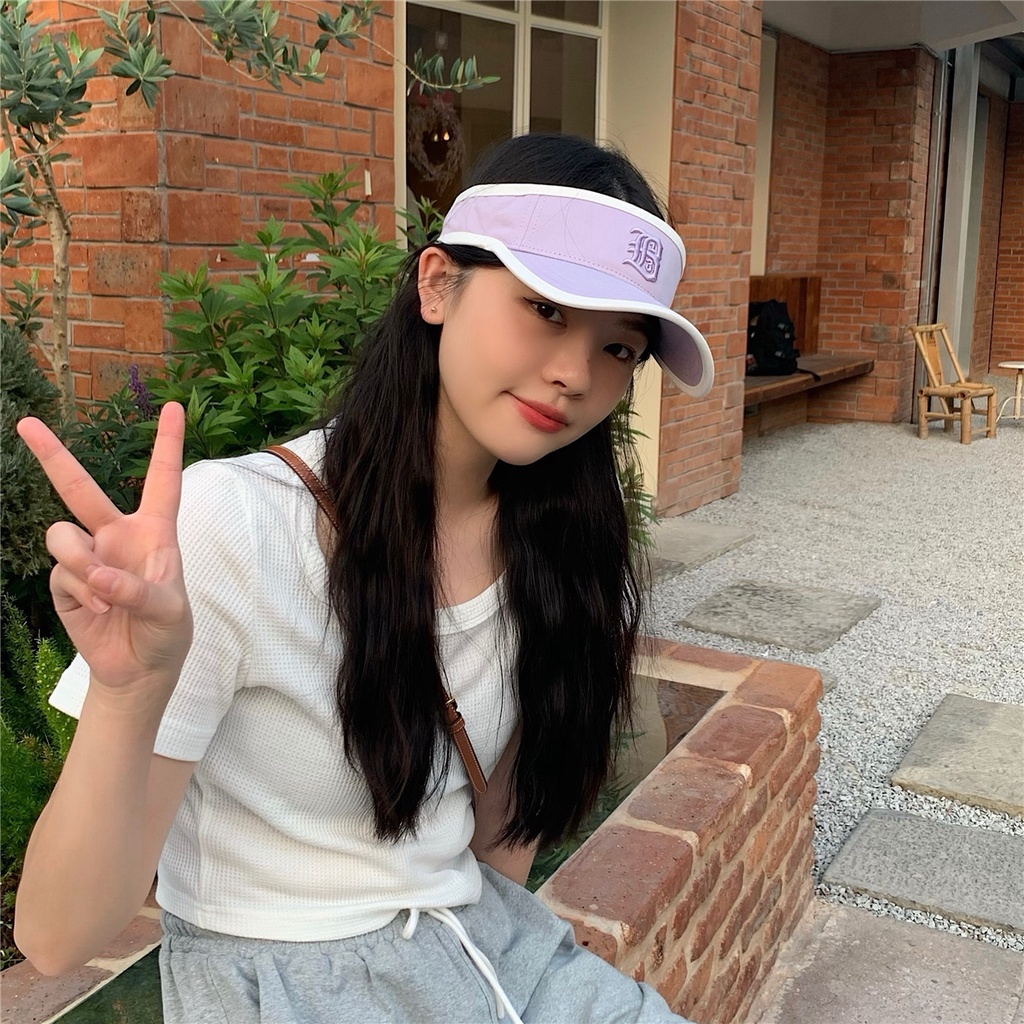 Mũ lưỡi trai MG STUDIO hở chóp thêu chữ B thời trang
