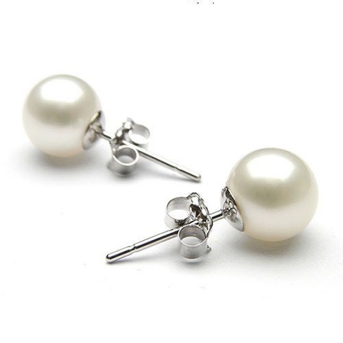 Bông tai nữ bạc, nụ trai cho nữ phong cách đơn giản nhưng rất đẹp