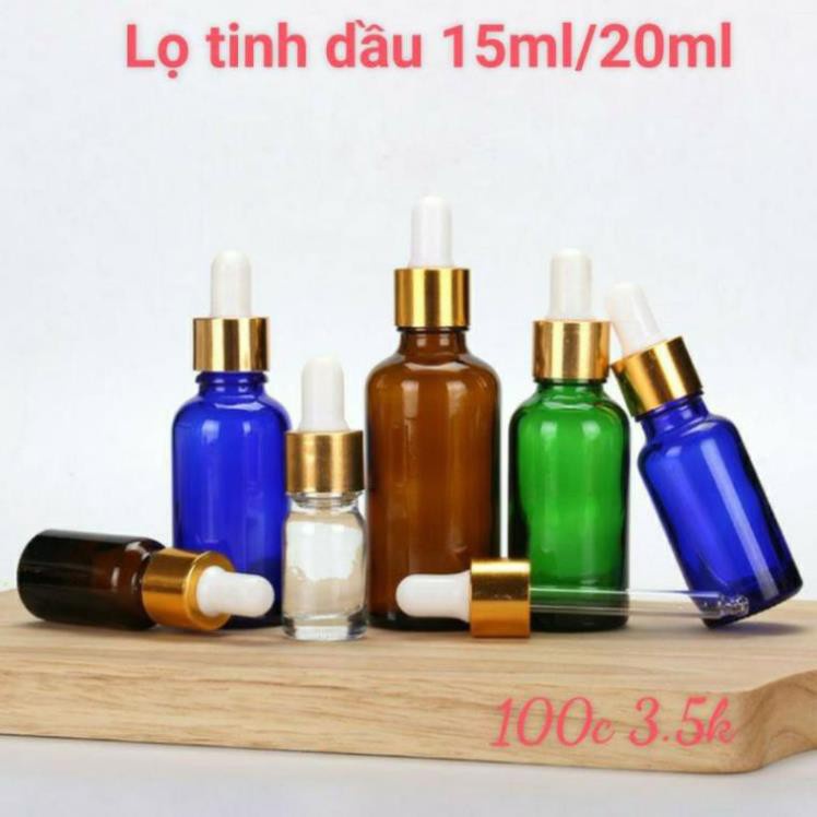 Lọ Chiết Serum ❤ TOP GIÁ RẺ ❤ [15ml/20ml/30ml] Lọ đựng tinh dầu bóp giọt khoen vàng rỗng chiết mỹ phẩm, phụ kiện du lịch