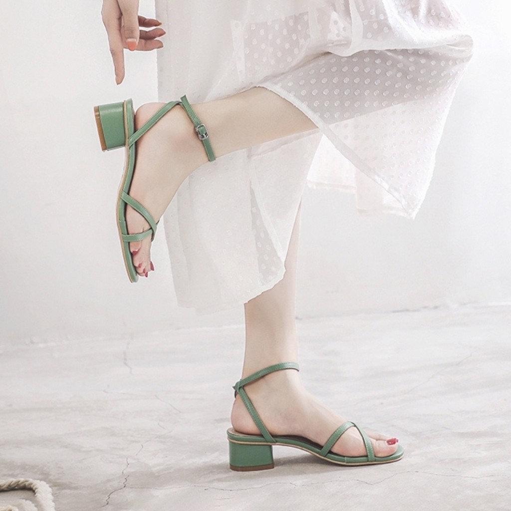 Giày Sandal Cao Gót thời trang Quai Mảnh Dáng Hàn Quốc cao 3cm - Có Size Ngoại Cỡ