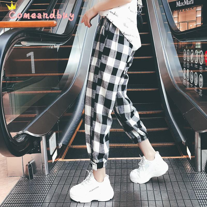 Quần dài kẻ caro phong cách Hàn Quốc dành cho nữ | BigBuy360 - bigbuy360.vn