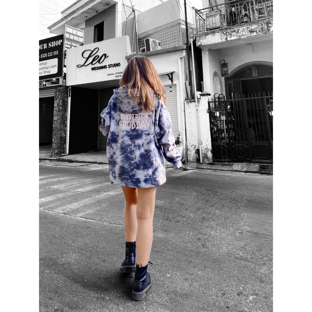 Áo Khoác Nỉ Nam Nữ - Áo Hoodie Lót Nỉ Bông YAYSHOP Dáng Rộng Unisex Hàn Quốc GOOD DAY loang màu | BigBuy360 - bigbuy360.vn