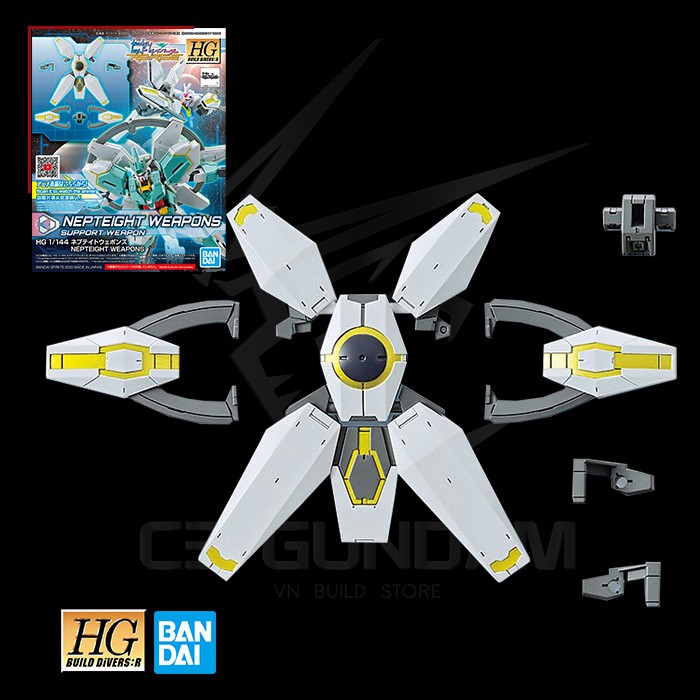 [CÓ SẴN] MÔ HÌNH GUNDAM BANDAI HG 032 1/144 NEPTEIGHT WEAPONS HGBD:R GUNDAM BUILD DIVER RISE