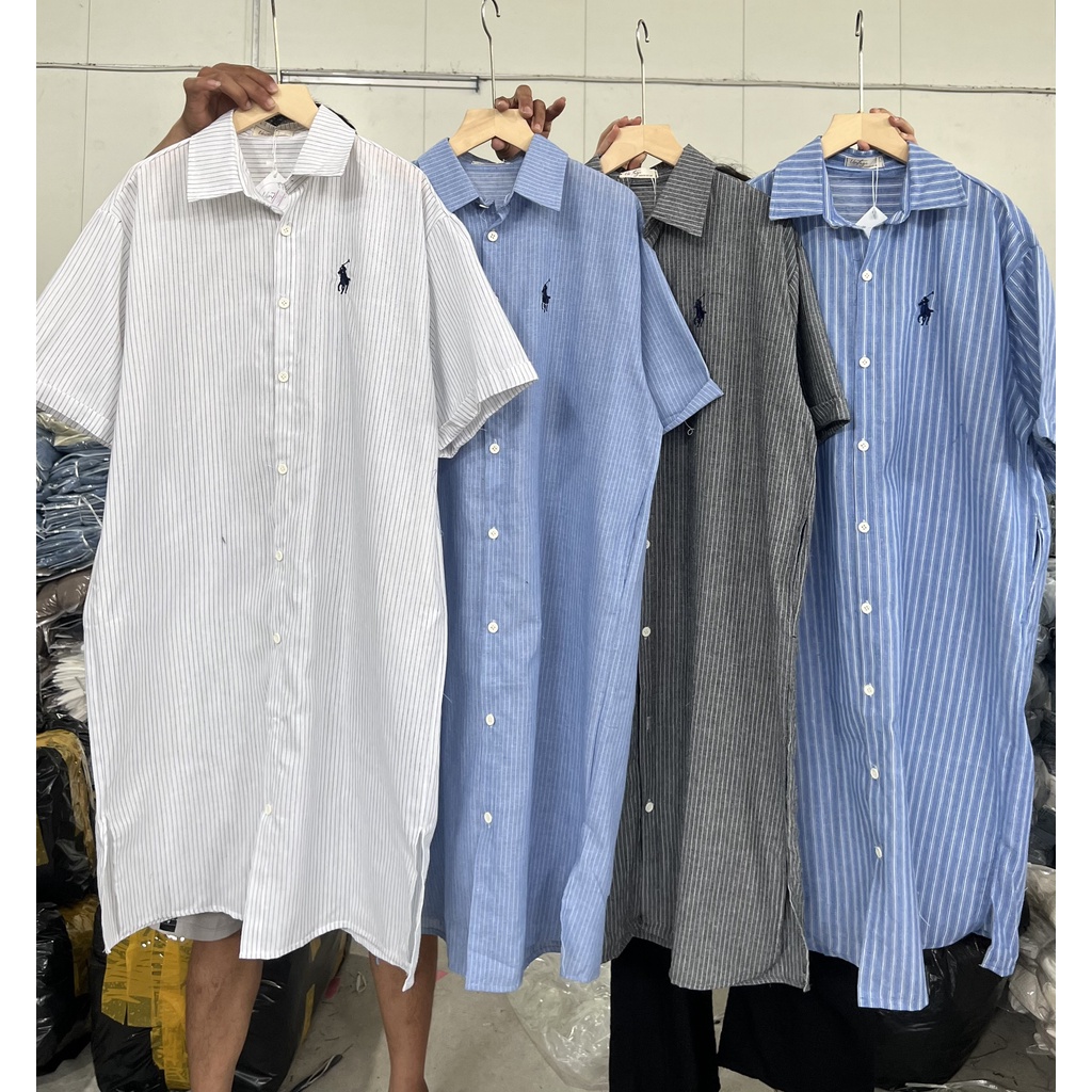 Váy sơ mi dáng dài thêu ngựa siêu hot 2022