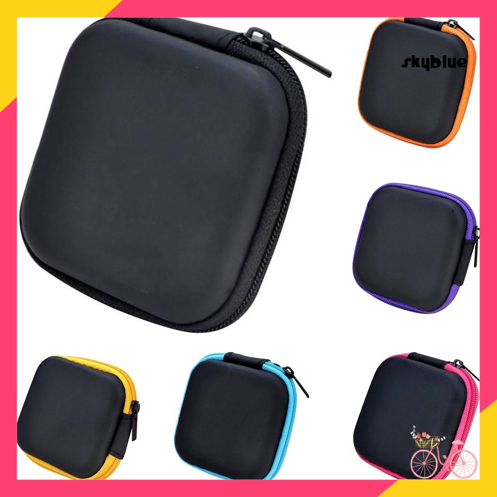 Túi đựng tai nghe dây cáp hình vuông có khóa kéo