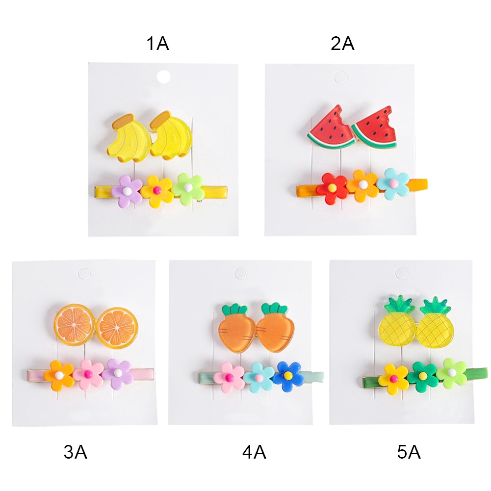 Kẹp tóc họa tiết hoa và trái cây ngọt ngào dễ thương cho bé gái