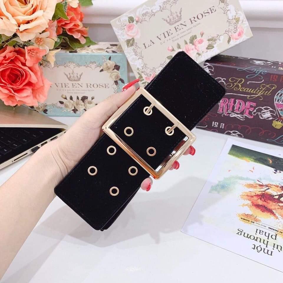 Dây belt nịt hack eo mặc kèm với váy đầm bảng to 7cm có lưng thun co giãn phối nhung cao cấp bigsize cho nàng béo mập -