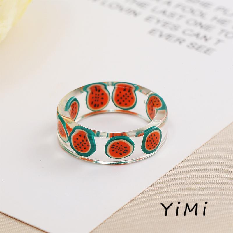 Nhẫn Nhựa 100% Chính Hãng Họa Tiết Trái Cây Thời Trang Xinh Xắn Cho Nữ