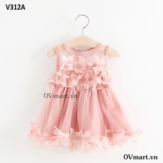 Váy voan hoa hồng xinh điệu đà