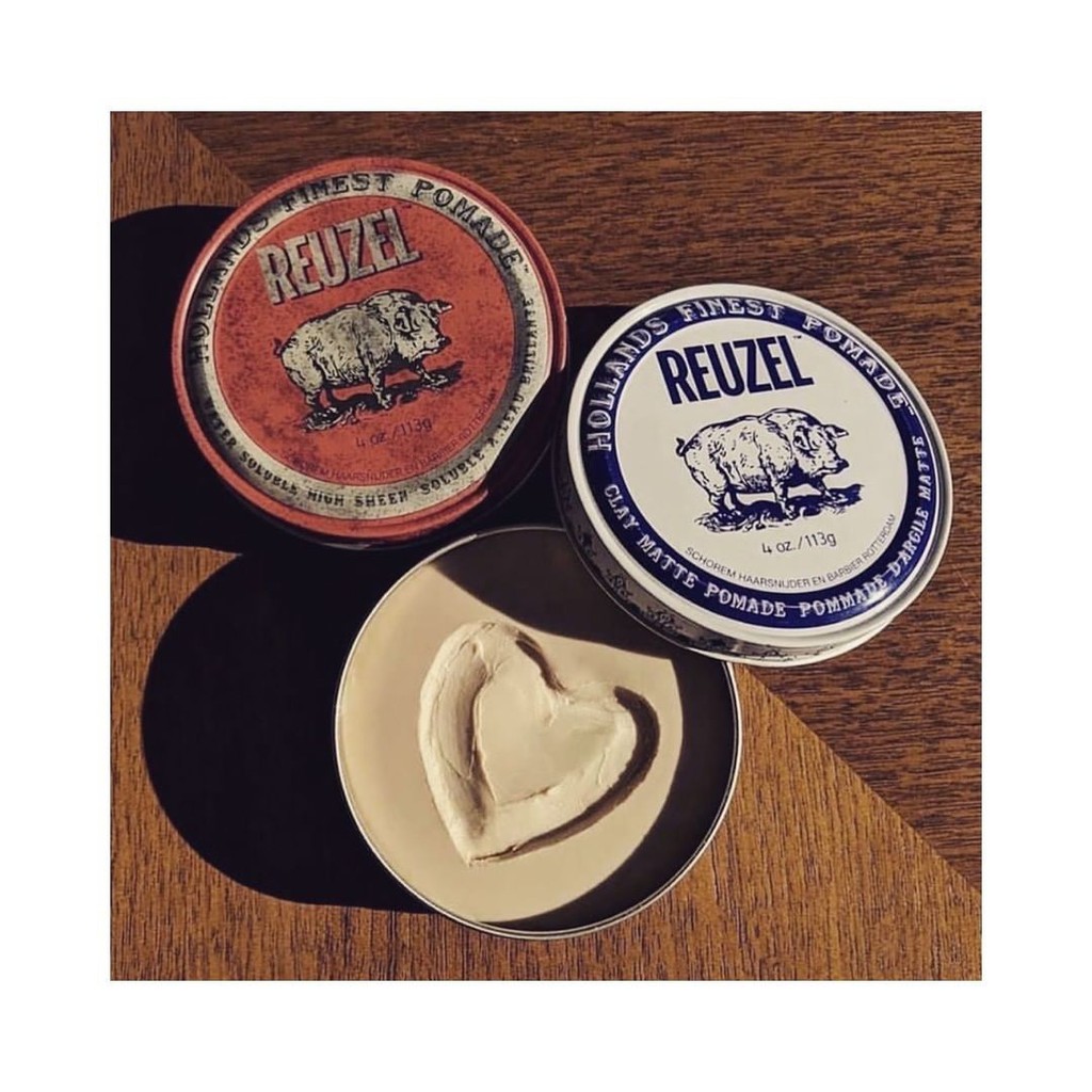 Sáp Vuốt Tóc Reuzel Matte Clay Pomade - Minty Scent Chính Hãng - Pomade Heo Trắng Xanh