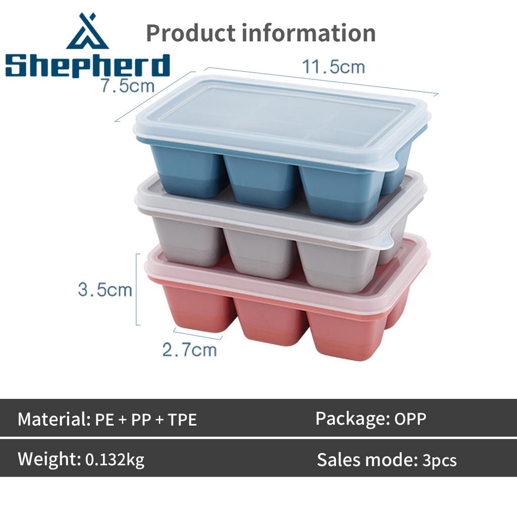 Set 3 Khuôn Làm Nước Đá Shepherd 6 Ngăn Đơn Giản Có Thể Chịu Được Nhiệt Xếp Chồng Lên Nhau