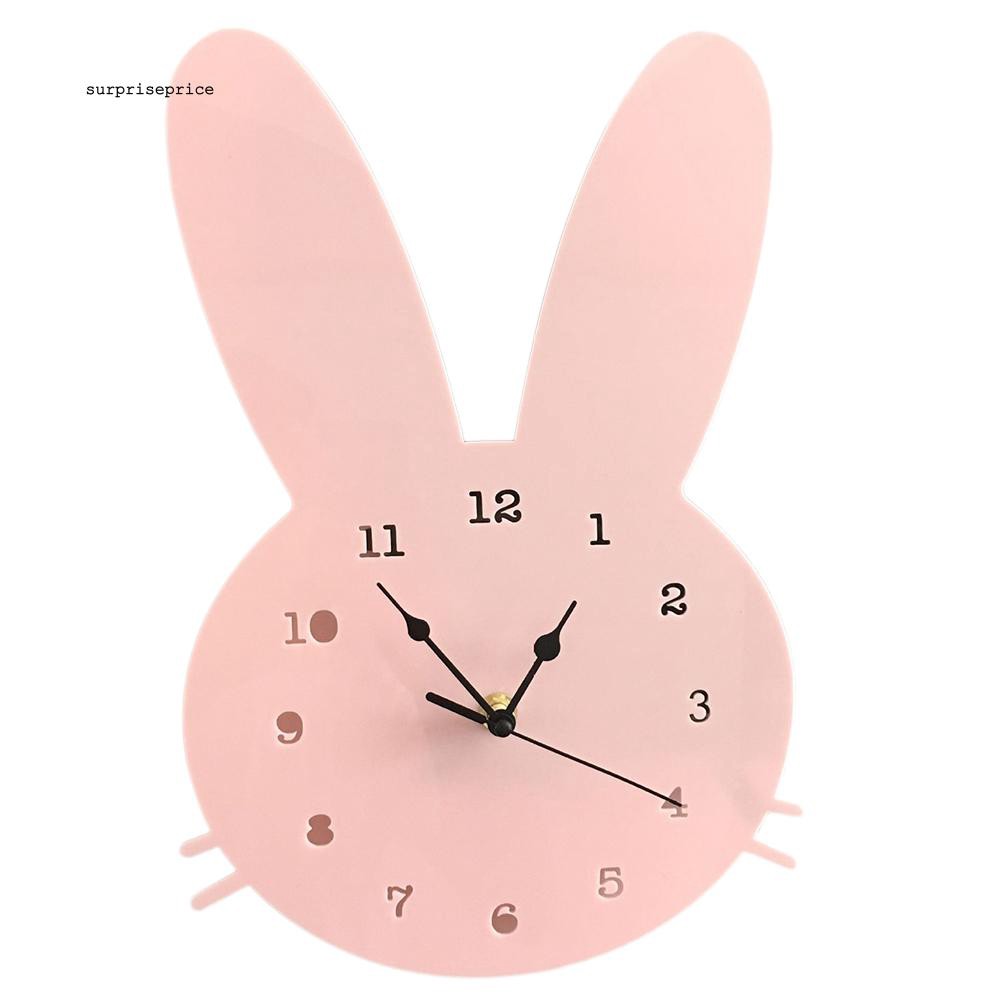 Đồng hồ treo tường hình chú thỏ bằng gỗ dễ thương xinh xắn
