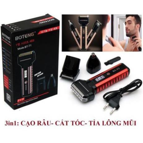 Máy Cạo Râu, Cắt Tóc, Tỉa Lông Mũi 3 in 1 Boteng