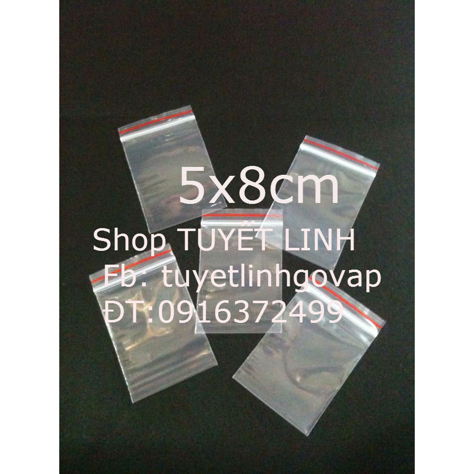 túi zip size 5x8 cm  - 500gr :  45k