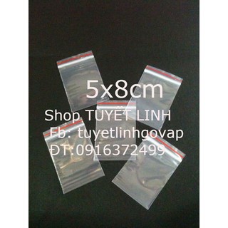 túi zip size 5x8 cm  - 500gr :  45k