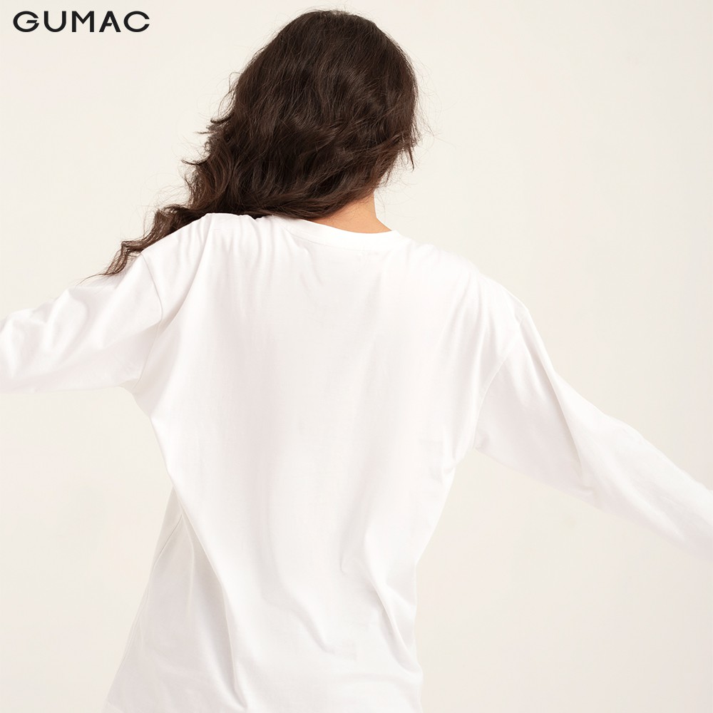 [Mã WABRGM11 giảm 10% đơn 250K] Áo thun nữ phom rộng tay dài in loang GUMAC thiết kế basic ATB1123 | BigBuy360 - bigbuy360.vn