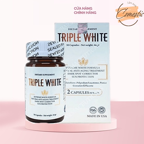 Triple White Viên uống trắng da, chống nắng, ngừa nám Triple White hộp 50 viên