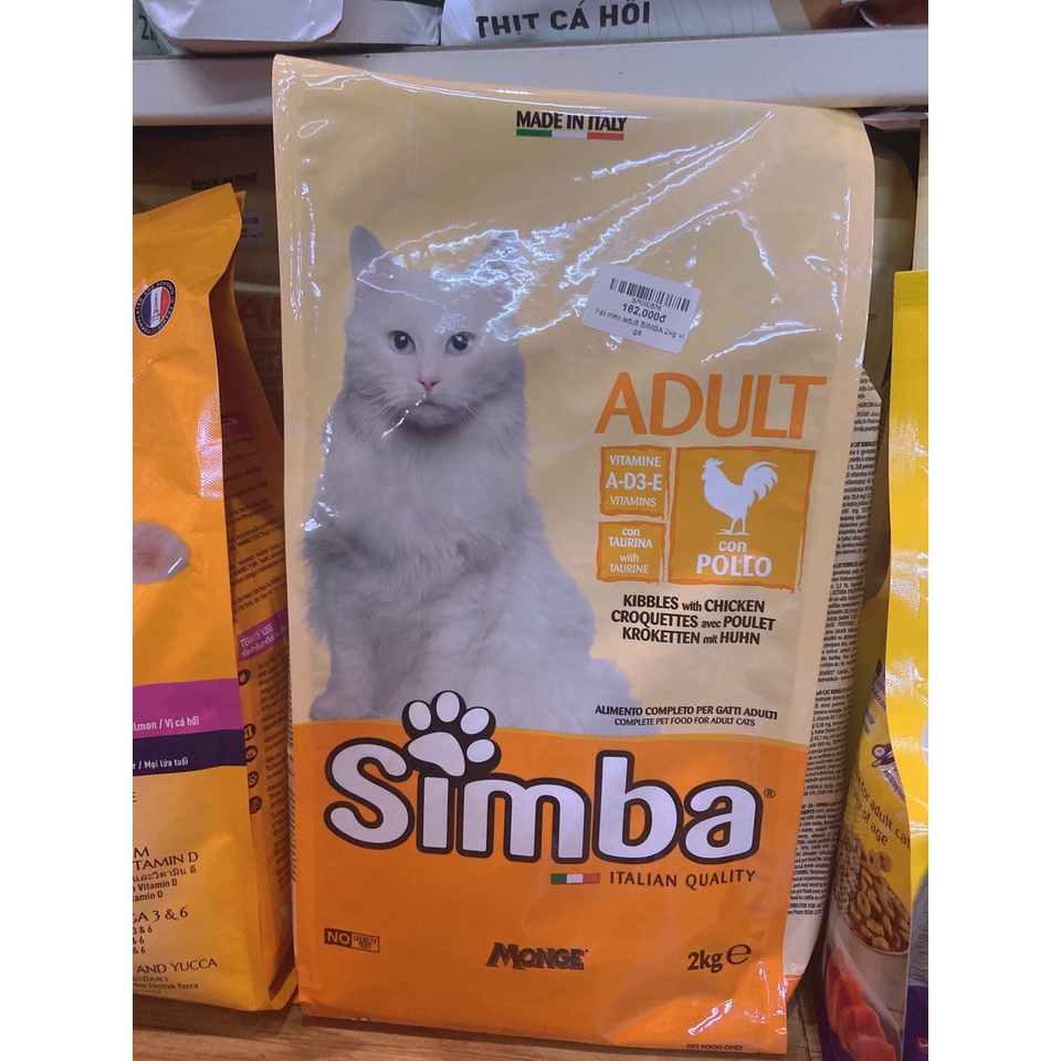 thức ăn hạt hạt mèo adult SIMBA 2kg vị gà