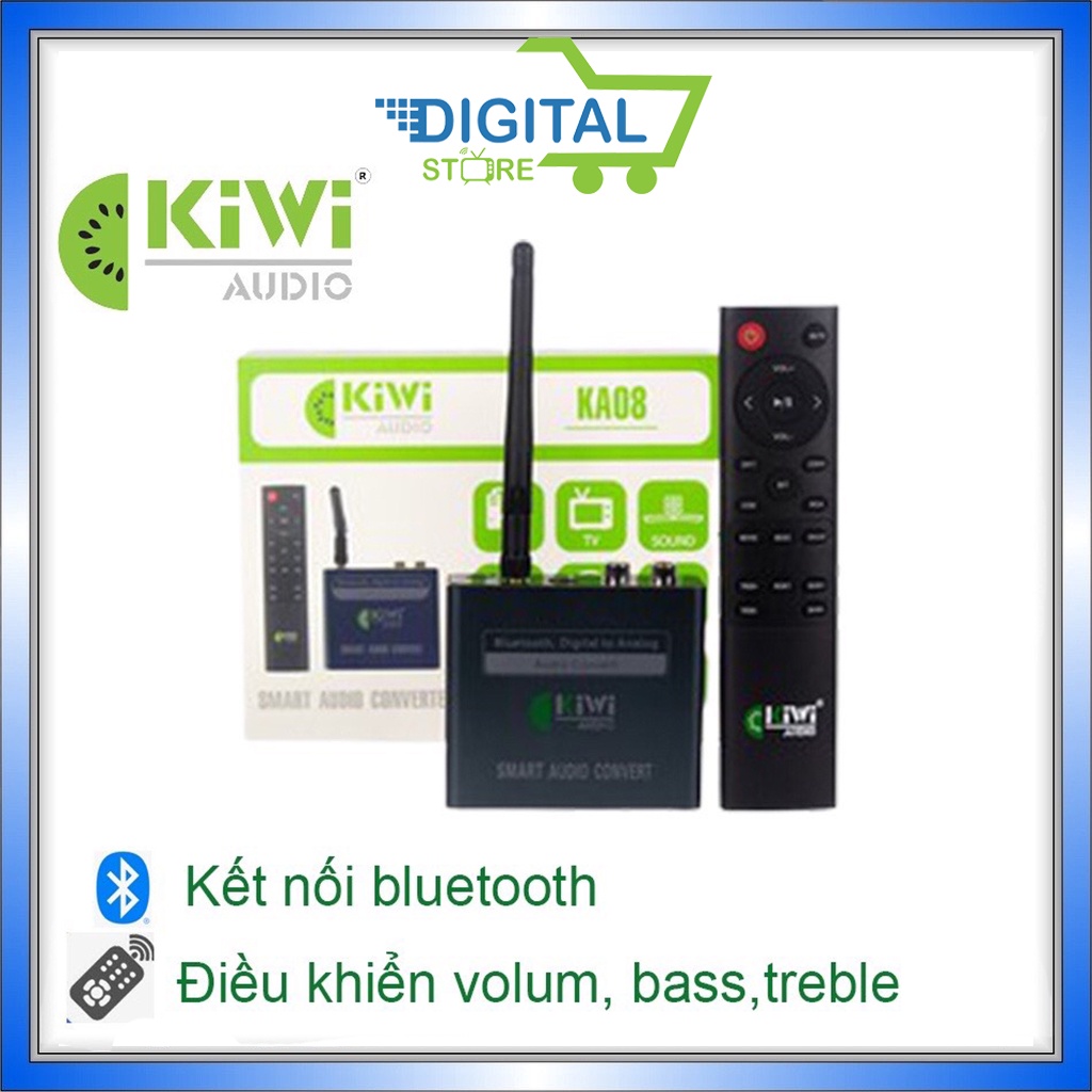 Chuyển quang Kiwi KA08 - Bộ DAC chuyển đổi âm thanh cao cấp điều chỉnh BASS TREBLE BẰNG REMOTE [Chính Hãng]