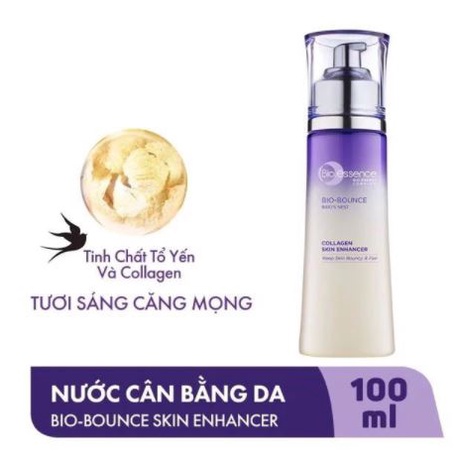 Nước Cân Bằng Da Bio-essence Bio-Bounce Bird's Nest Collagen Skin Enhancer Tổ Yến &amp; Collagen 100ml