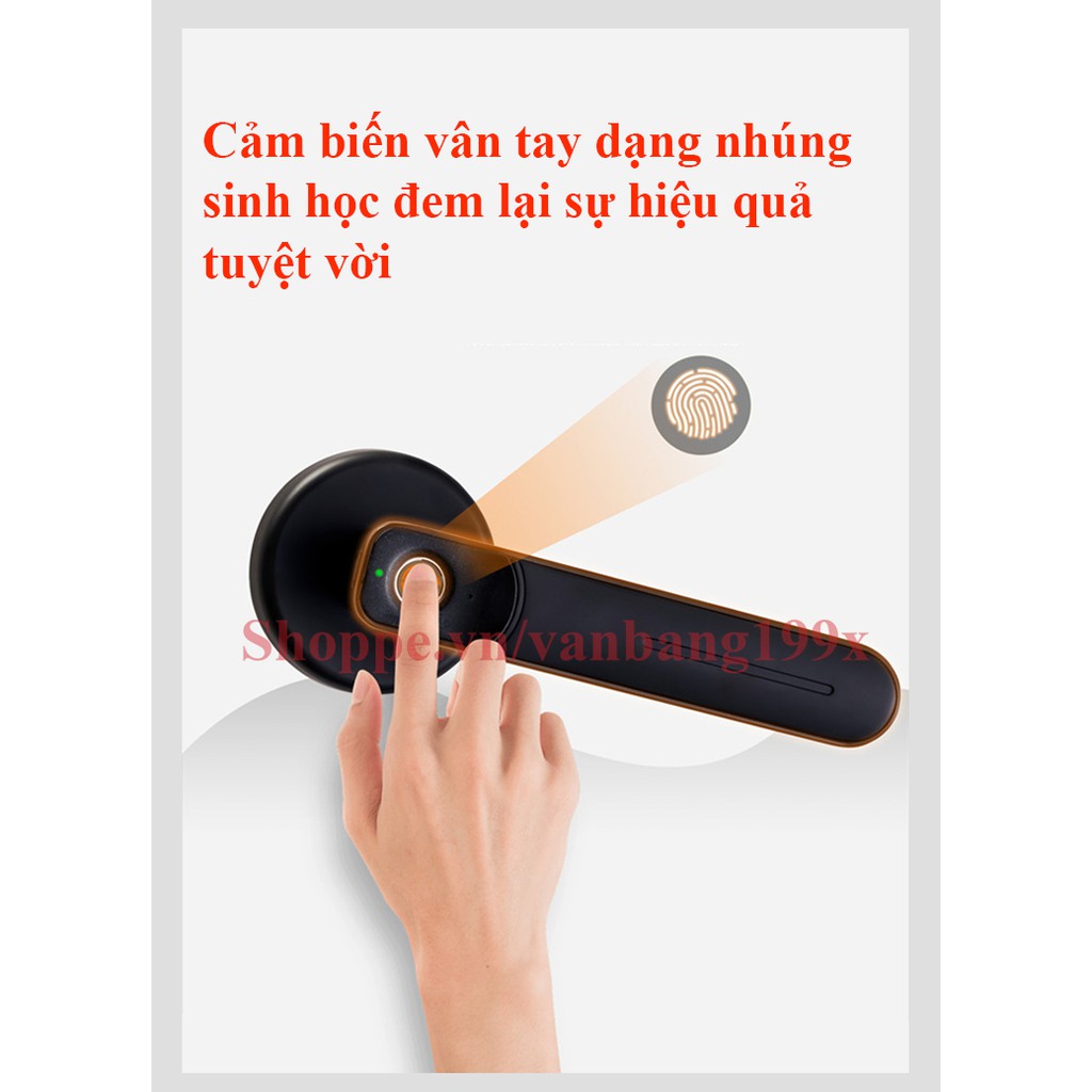 (Phiên bản mới) Khóa cửa vân tay siêu nhạy VB01 dạng tay gạt, nhỏ gọn lắp đặt thay thế cho khóa tay nắm tròn dễ dàng