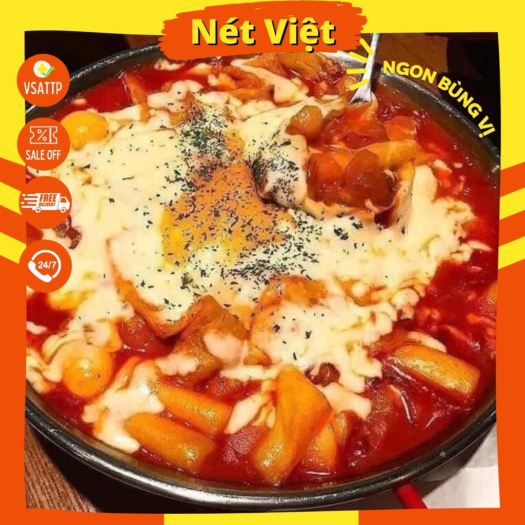 Set Lẩu Tokbokki Phô Mai Topping Viên Thả Lẩu Malaysia, Khay 500gr đủ cho 2 người