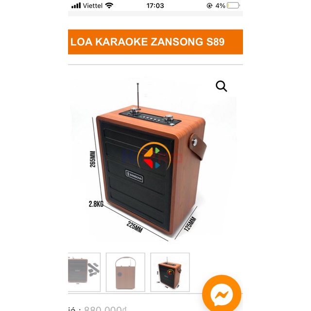 Loa karaoke mini di động S89 loa hát âm lớn, hát karaoke hay/Tặng Kèm 1 Mic Không Dây