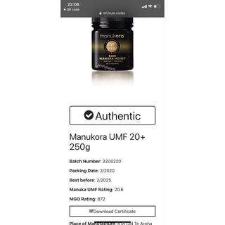 Mật ong Manuka 20+ và 10+.