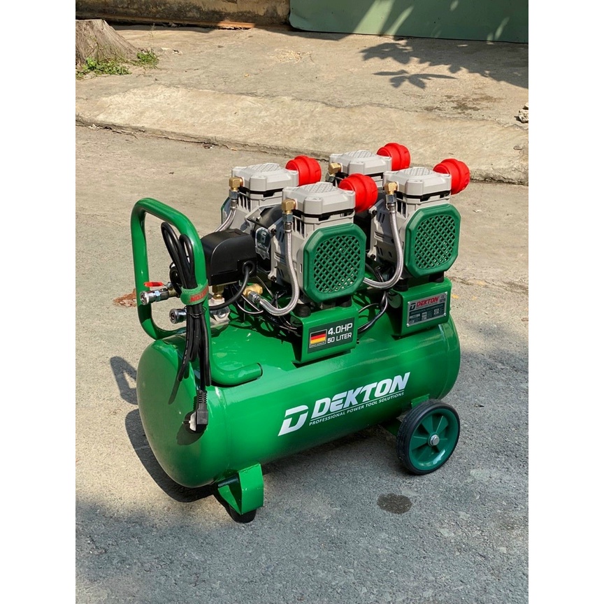Máy nén khí không dầu 50lít Dekton 2 đầu bơm nhanh, DK-AC3950, 4HP