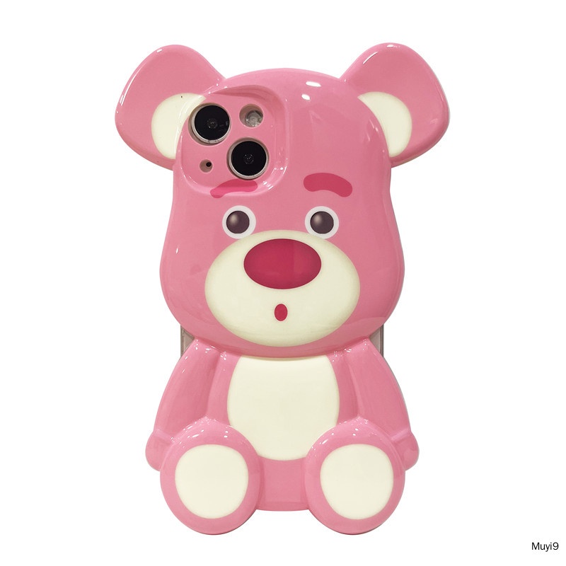 Ốp Điện Thoại In Hình Gấu/Dâu Tây Hoạt Hình Vui Nhộn 3D Mới Cho iPhone13ProMax i13 12ProMax IX11PROMAX XR