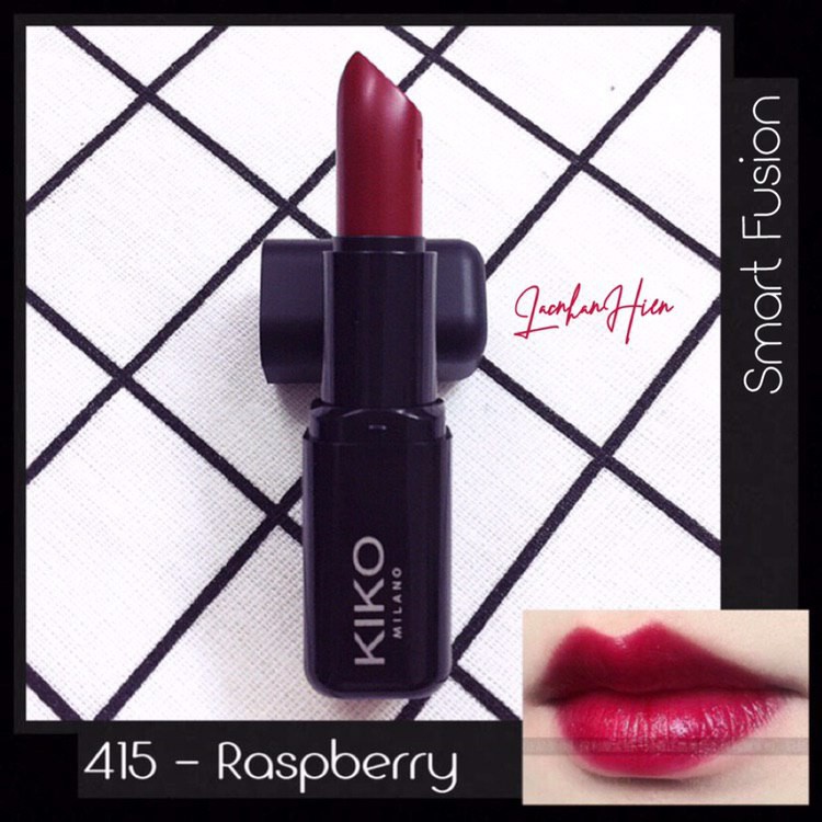 [Đỏ phúc bồn tử 415] SON DƯỠNG BÓNG KIKO MILANO ❤ KIKO MILANO SMART FUSION LIPSTICK RASPBERRY