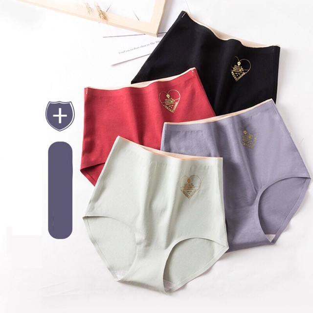 Quần Lót Nữ Cotton Cạp Cao Không Đường May Kháng Khuẩn Cao Cấp