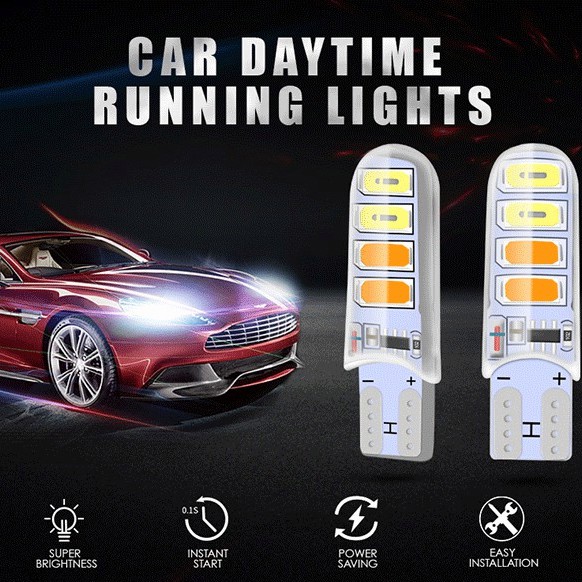 1 Bóng Đèn LED T10 Hai Màu T10 194 W5W 5630 8SMD T10 Siêu Sáng Chống Thấm Nước Cho Xe Hơi